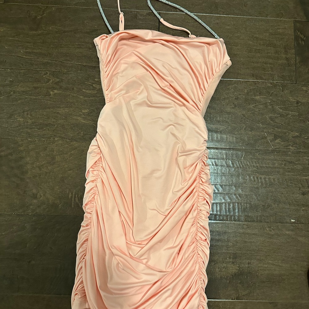 Lucy in the Sky Strapless Pink Ruched Dress
